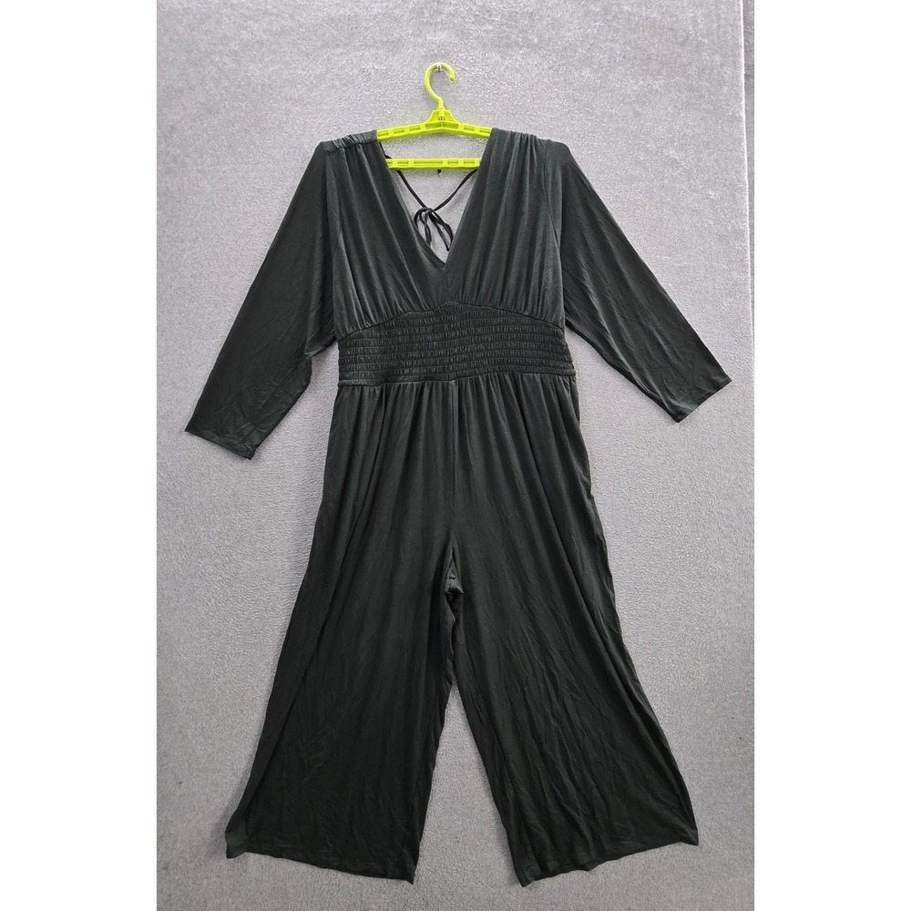 Old Navy Women Jumpsuit XXL Green 3/4 Sleeve 24.5" Inseam‎ NWT